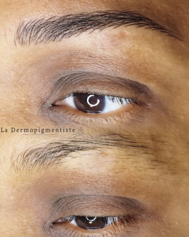 Deux paires d'yeux montrant des différences de texture et de couleur de peau.